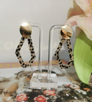 Brushed Gold & Cheetah Earrings - JUST IN!