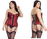 Red Satin Corset with Black Overlay