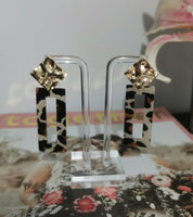 Gold Leopard Print Earrings