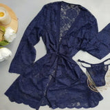 Laila Scalloped Lace Robe, G-String Set - JUST IN!