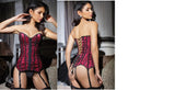 COQUETTE Corset - Red Satin Corset with Black Lace Detail - JUST IN!