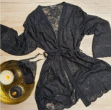 Laila Scalloped Lace Robe, G-String Set - JUST IN!