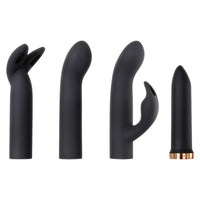 Four Play Set Black Bullet Vibrator With 3 Sleeves NEW!