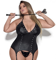 Lust Wet Look and Suspender Set