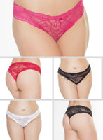 Floral Lace Crotchless Panty